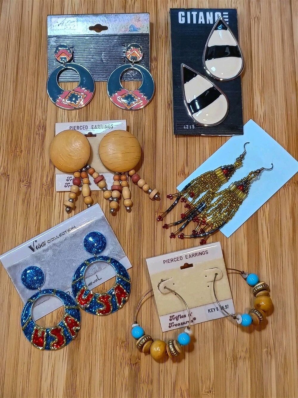 Chunky Vintage 90s Beaded & Enamel Earrings Bundle for Pierced Ears
